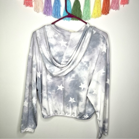 Altar’d State Pull Over Gray Grey Star Hooded Casual tie dye Sweatshirt Large - Picture 12 of 15